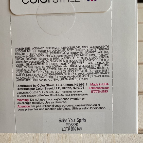 Brand New“ RAISE YOUR SPIRITS” Color Street Nail Polish Strips. - Picture 3 of 3